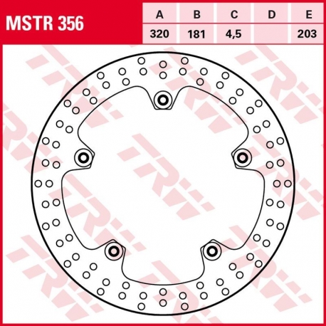 TRW LUCAS ZF TARCZA HAMULCOWA PRZÓD BMW F 800S/ST '06-'07, K 1200R '05-'08, R 1200R/RT/S/ST '05-'08 (320X181X4,5MM)