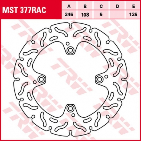 TRW LUCAS ZF TARCZA HAMULCOWA TYŁ DUCATI HYPERMOTARD 796 '10-'12, MONSTER 800 '05-'07, 848 EVO '10-'13, MONSTER 996 '04-'06, MON