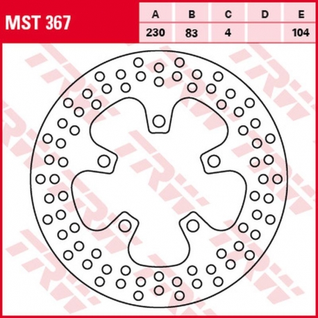 TRW LUCAS ZF TARCZA HAMULCOWA TYŁ KAWASAKI ZX-7R NINJA '96-'02, ZX-7RR NINJA '96-'99, ZXR 750/R '89-'95, ZX-9R NINJA '94-'97 (23