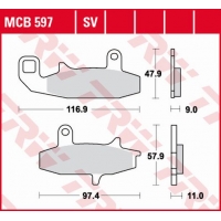 TRW LUCAS KLOCKI HAMULCOWE KH147 SINTER STREET SUZUKI DR 650 90-96, DR 750 88-89, DR 800 88-91, PRZÓD (PROMOCJA)