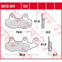 TRW LUCAS KLOCKI HAMULCOWE KH165/2 ORGANIC SUZUKI DR 800 97-99, TRIUMPH TIGER 1050 07-13, DYTONA 1200 93-97, TROPHY 1200 94-03, 