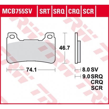 TRW LUCAS ZF KLOCKI HAMULCOWE KH390 SINTER CARBON RACING HONDA CBR 600RR '05-'16, CBR 1000RR FIREBLADE '04-'16 PRZÓD