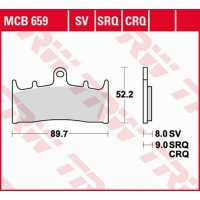 TRW LUCAS ZF KLOCKI HAMULCOWE KH188 SINTER TRACK KAWASAKI ZX-6R/ZX-7R '96-'02, ZX-9R '96-'01, ZRX 1100 '96-'00, ZRX 1200 '01-'06