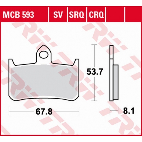 TRW LUCAS ZF KLOCKI HAMULCOWE KH187 SINTER TRACK HONDA CB 250F HORNET '96-'01, NTV 600 BROS/NT 650 HAWK '88-'90, NR 750 '92-, RV