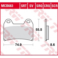 TRW LUCAS ZF KLOCKI HAMULCOWE KH244 CARBON RACING APRILIA RS 250 '97-, RSV 1000 MILE/R '98-'00, DUCATI 748/800/900/916/996 '97-'