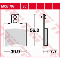 TRW LUCAS ZF KLOCKI HAMULCOWE ORGANIC APRILIA LEONARDO 125/150 '96-'99, SYM JET 50 '07-'15, CAGIVA CUCCIOLO 50 '97-, PRZÓD