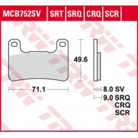 TRW ZF KLOCKI HAMULCOWE KH379 CARBON RACING (WYCZYNOWE) KAWASAKI HP2 18-, ZX10R 08-15, SUZUKI GSXR 600 / 750 04-10, GSXR 1000 04