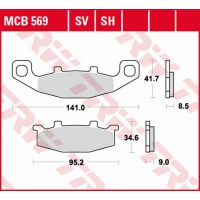 TRW LUCAS ZF KLOCKI HAMULCOWE KH129 SINTER STREET KAWASAKI GPZ 400R '89-, ZZR 500/600 '90-'92, GPX 600R '88-'99, ZR 750 '91-'99,