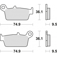 TRW LUCAS KLOCKI HAMULCOWE KH131 SINTER OFFROAD (WYCZYNOWE) HONDA CRF 230 08-10, XR 250 88-97, XR 600 91-99, YAMAHA WR 125 98-07