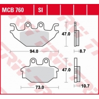TRW LUCAS KLOCKI HAMULCOWE KH377 ORGANIC YAMAHA MT 125 14-, YZF 125 08-18, TYŁ