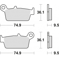 TRW ZF KLOCKI HAMULCOWE KH131 ORGANIC HONDA CRF 230 08-10, XR 250 88-97, XR 600 91-99, YAMAHA WR 125 98-07, TYŁ