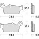 TRW ZF KLOCKI HAMULCOWE KH131 ORGANIC HONDA CRF 230 08-10, XR 250 88-97, XR 600 91-99, YAMAHA WR 125 98-07, TYŁ