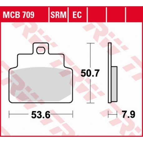 TRW LUCAS ZF KLOCKI HAMULCOWE KH301 ORGANIC SCARABEO 4T 100 '01-'09, COMPANY 125 '09-'13, LEONARDO 125 '99-'05, MOJITO 125 '02-'