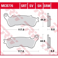 TRW LUCAS KLOCKI HAMULCOWE KH388 ORGANIC HONDA CBF 500 04-08, CBF 600 04-15, NT 700 V 06-13, XL 700 V 08-13, XL 1000 V 04-13, SU