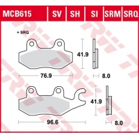 TRW LUCAS ZF KLOCKI HAMULCOWE KH165 SINTER TRACK CAGIVA CANYON 900 '97-'00, ELEPHANT 900 '90-'93, NAVIGATOR 1000 '00-'05, KAWASA