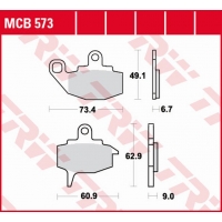 TRW LUCAS ZF KLOCKI HAMULCOWE KH130 ORGANIC KAWASAKI KX 125/250/500 '87-'88, KLR 650 '87-'88, PRZÓD