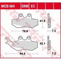 TRW ZF KLOCKI HAMULCOWE KH194 ORGANIC APRILIA RS 50 99-10, RX 50 95-06, PEGASO 125 92-95, RX 125 92-99, PRZÓD (PROMOCJA)
