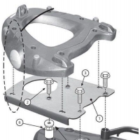 KAPPA STELAŻ KUFRA CENTRALNEGO BMW F 650GS (08-17), F 700GS (13-17), F 800GS (08-17), F 800 GS ADVENTURE (13-18) ( Z PŁYTĄ MONOK