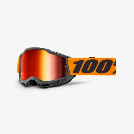 100 PROCENT GOGLE MODEL ACCURI 2 ORANGE - MIRROR RED LENS KOLOR CZARNY/POMARAŃCZOWY SZYBA CZERWONE LUSTRO