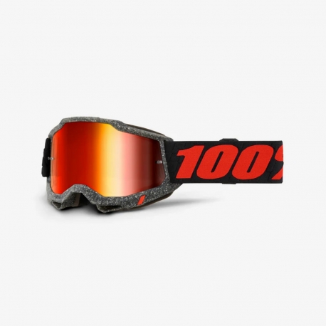 100 PROCENT GOGLE ACCURI 2 HUARAKI - MIRROR RED LENS KOLOR SZARY/CZARNY/CZERWONY SZYBKA CZERWONE LUSTRO