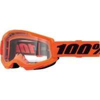 100 PROCENT GOGLE MODEL STRATA 2 NEON ORANGE - CLEAR LENS - KOLOR POMARAŃCZOWY FLUO SZYBKA PRZEŹROCZYSTA