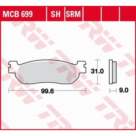 TRW LUCAS ZF KLOCKI HAMULCOWE KH275 SINTER YAMAHA YP/XP 125 X-MAX '10-, VP 250 X-CITY '07-'16, YP 250 MAJESTY '98-'03, YP 250 X-