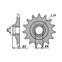 PBR ZĘBATKA PRZEDNIA 548 14 18NC GILERA 350/500/600 (ŁAŃC. 520)