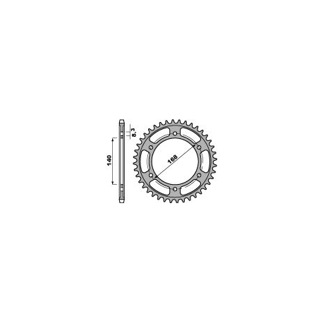 PBR ZĘBATKA TYLNA 4550 43 C45 BMW F 800 GS (08-16) (+1) (OTWÓR NA ŚRUBĘ 8,5MM) (JTR6.43) (ŁAŃC. 525)