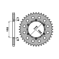 PBR ZĘBATKA TYLNA 856 52 C45 YAMAHA YZ/TT600/YZF 400 98 (JTR853.52) (ŁAŃC. 520)