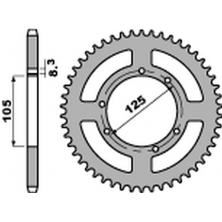 PBR ZĘBATKA TYLNA 4513 49 C45 YAMAHA YZF 125R '08-'20, MT-125 '15-'20 (JTR1844.49) (ŁAŃC. 428)