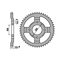 PBR ZĘBATKA TYLNA 274 41 C45 HONDA XL 200 PARIS DAKAR 84-90 (ŁAŃC. 520) (JTR277.41)