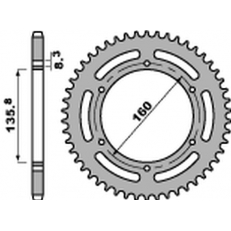 PBR ZĘBATKA TYLNA 3552 44 C45 BMW F 650, APRILIA PEGASO 650 '07-'09 (JTR5.44) (ŁAŃC. 520)