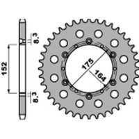 PBR ZĘBATKA TYLNA 856 44 F YAMAHA TT 600R '82-'04, YFM 660 '01-'04, YFS 200 '88-'06, YZ 125/250 '85-'98, DT 125 '89-'06 (JTR853.