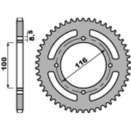 PBR ZĘBATKA TYLNA 467 53 C45 KAWASAKI KX 80/85 '86-'12 (JTR461.53) (ŁAŃC. 420)