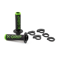 X-GRIP PROMOCJA MANETKI (GRIPY) BRAAAAP GRIPS LOCK-ON-GRIP (Z ADAPTERAMI ROLGAZU) GREEN OPEN END (Z OTWOREM) KOLOR ZIELONY