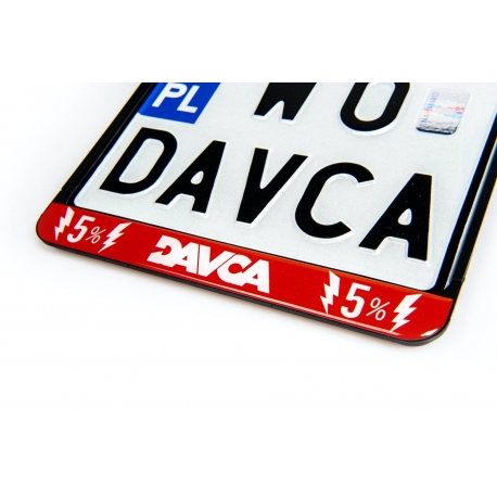 DAVCA licence plate holder