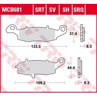 TRW ZF KLOCKI HAMULCOWE KH231 SINTER STREET KAWASAKI ZR-7 '99-'04, VN 800 DRIFTER '99-'03, VN 1500 DRIFFTER/CLASSIC '99-'04, SUZ
