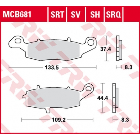 TRW LUCAS ZF KLOCKI HAMULCOWE KH231 SINTER STREET KAWASAKI ZR-7 '99-'04, VN 800 DRIFTER '99-'03, VN 1500 DRIFFTER/CLASSIC '99-'0