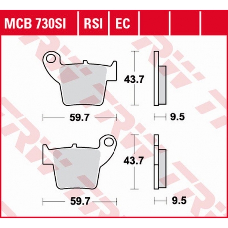 TRW LUCAS KLOCKI HAMULCOWE KH346 ORGANIC HONDA CR 125 / 250 02-07, CRF 450 02-17, TYŁ