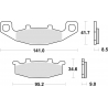 TRW ZF KLOCKI HAMULCOWE KH129 SINTER STREET KAWASAKI ZL 600 95-97, ZZR 600 / 1100 90-92, ZR 750 91-99, GPZ 900 90-94, GTR 1000 9