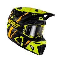 LEATT KASK MOTO 8.5 CITRUS V23 (+ GOGLE VELOCITY 5.5 GRATIS) HELMET KIT TIGER KOLOR CZARNY/ŻÓŁTY FLUO/POMARAŃCZOWY ROZMIAR M (57