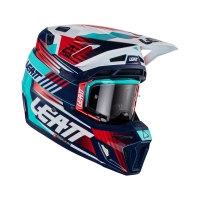 LEATT KASK MOTO 8.5 V23 (+ GOGLE VELOCITY 5.5 GRATIS) HELMET KIT ROYAL KOLOR GRANATOWY/CZERWONY/NIEBIESKI ROZMIAR XS (53-54 cm)