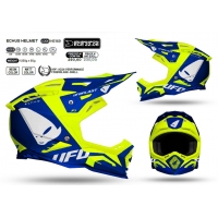 UFO KASK ECHUS CROSS KOLOR NIEBIESKI/ŻÓŁTY FLUO ROZMIAR XL ( ECE 22R06 ) - KOLEKCJA 2024