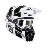 LEATT KASK MOTO 3.5 V24 (+GOGLE VELOCITY 4.5 GRATIS) HELMET KIT BLACK/WHITE KOLOR CZARNY/BIAŁY ROZMIAR L (59-60 cm)