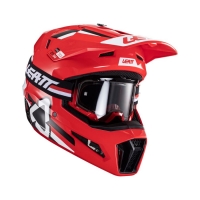 LEATT KASK MOTO 3.5 V24 (+GOGLE VELOCITY 4.5 GRATIS) HELMET KIT RED KOLOR CZERWONY/CZARNY/BIAŁY ROZMIAR XL (61-62 cm)