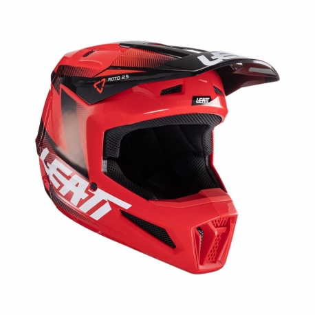 LEATT NOWOŚĆ KASK MOTO 2.5 V24 HELMET RED KOLOR CZERWONY/CZARNY/BIAŁY ROZMIAR M (57-58 cm)