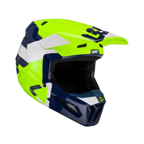 LEATT KASK MOTO 2.5 V23 HELMET LIME KOLOR ŻÓŁTY FLUO/GRANATOWY/BIAŁY ROZMIAR M (57-58 cm)