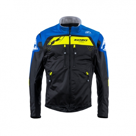 KENNY RACING KURTKA ADVENTURE/ENDURO MODEL SOFTSHELL BLUE KOLOR CZARNY/NIEBIESKI/ŻÓŁTY ROZMIAR M