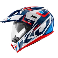 KAPPA KASK KV30 EVO GRAYER DUAL OFF ROAD Z SZYBĄ I BLENDĄ KOLOR BIAŁY/NIEBIESKI/CZERWONY ROZM. XL/61 ( HOMOLOGACJA ECE 22R06 )