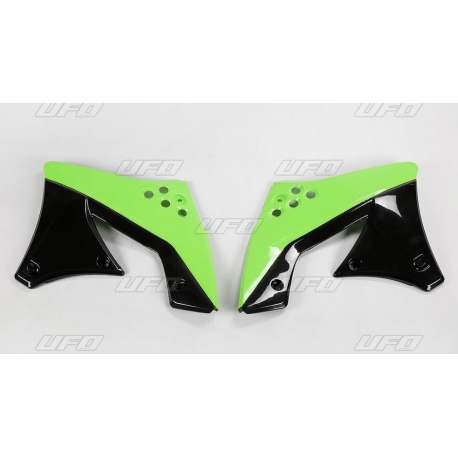 UFO OSŁONY CHŁODNICY KAWASAKI KXF 250 '09-'12 KOLOR OEM (ZIELONY/CZARNY)